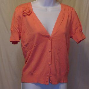 Ann Taylor Loft Peach Button Down Sweater Large